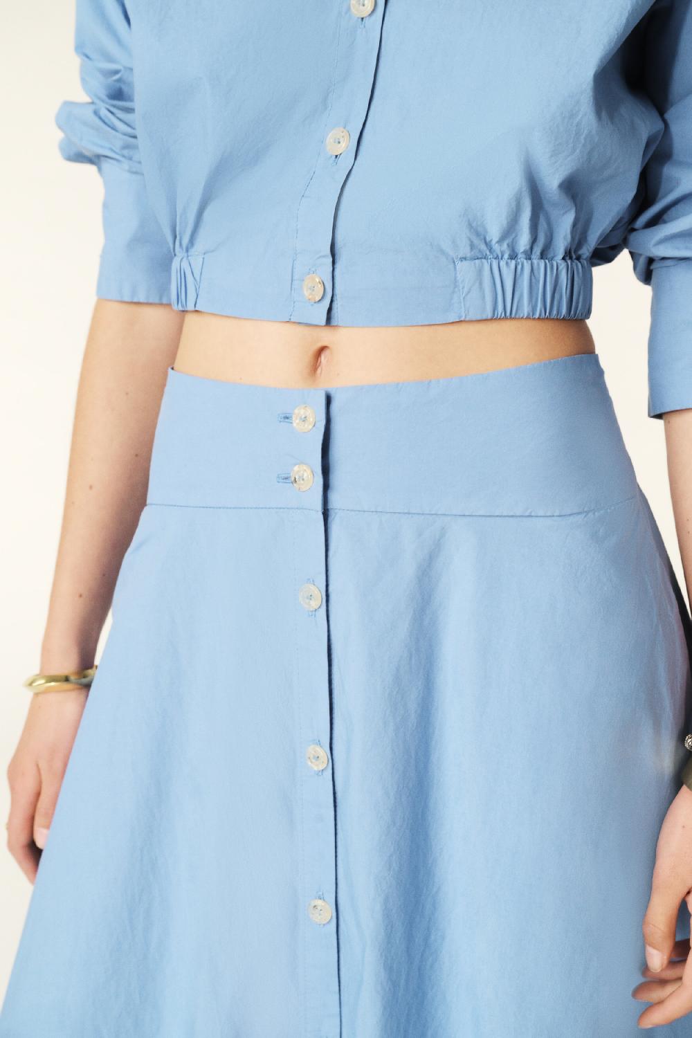 Ba&sh Jupe Midi Anko Bleu