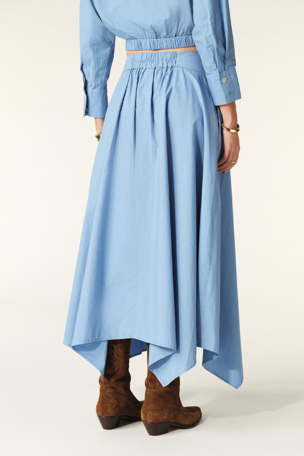 Ba&sh Jupe Midi Anko Bleu