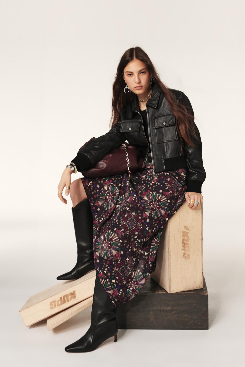 Ba&sh Jupe Midi AsyméTrique Friea Gris