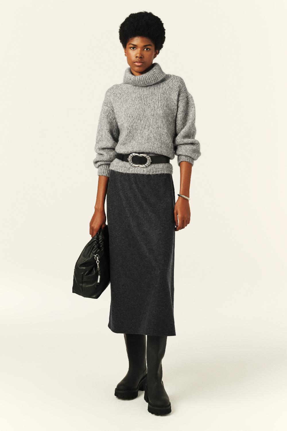 ba&sh Jupe Midi Aymy Gris