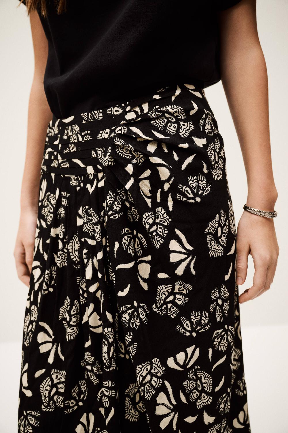 Ba&sh Jupe Midi Fluide Annie Noir