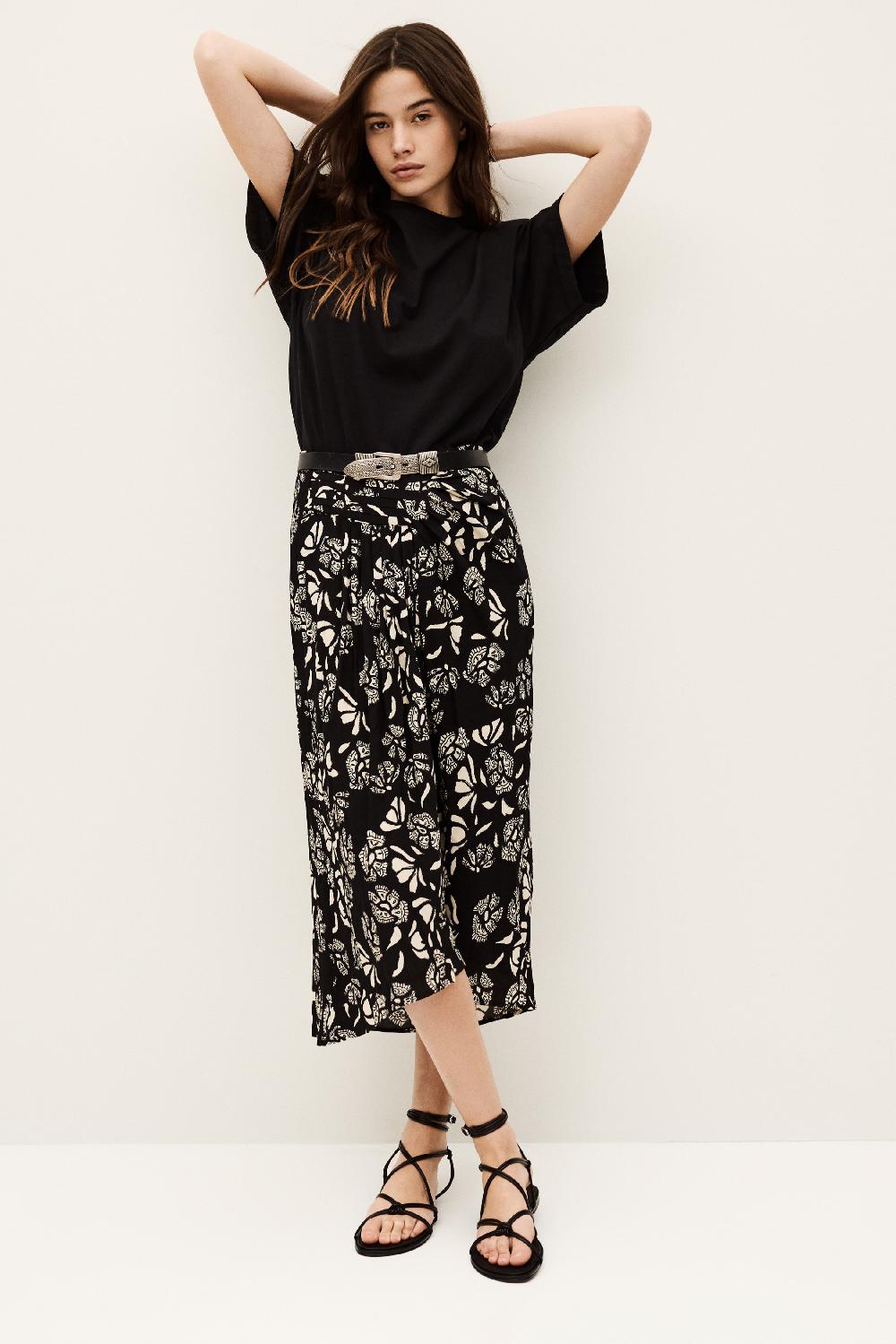 Ba&sh Jupe Midi Fluide Annie Noir