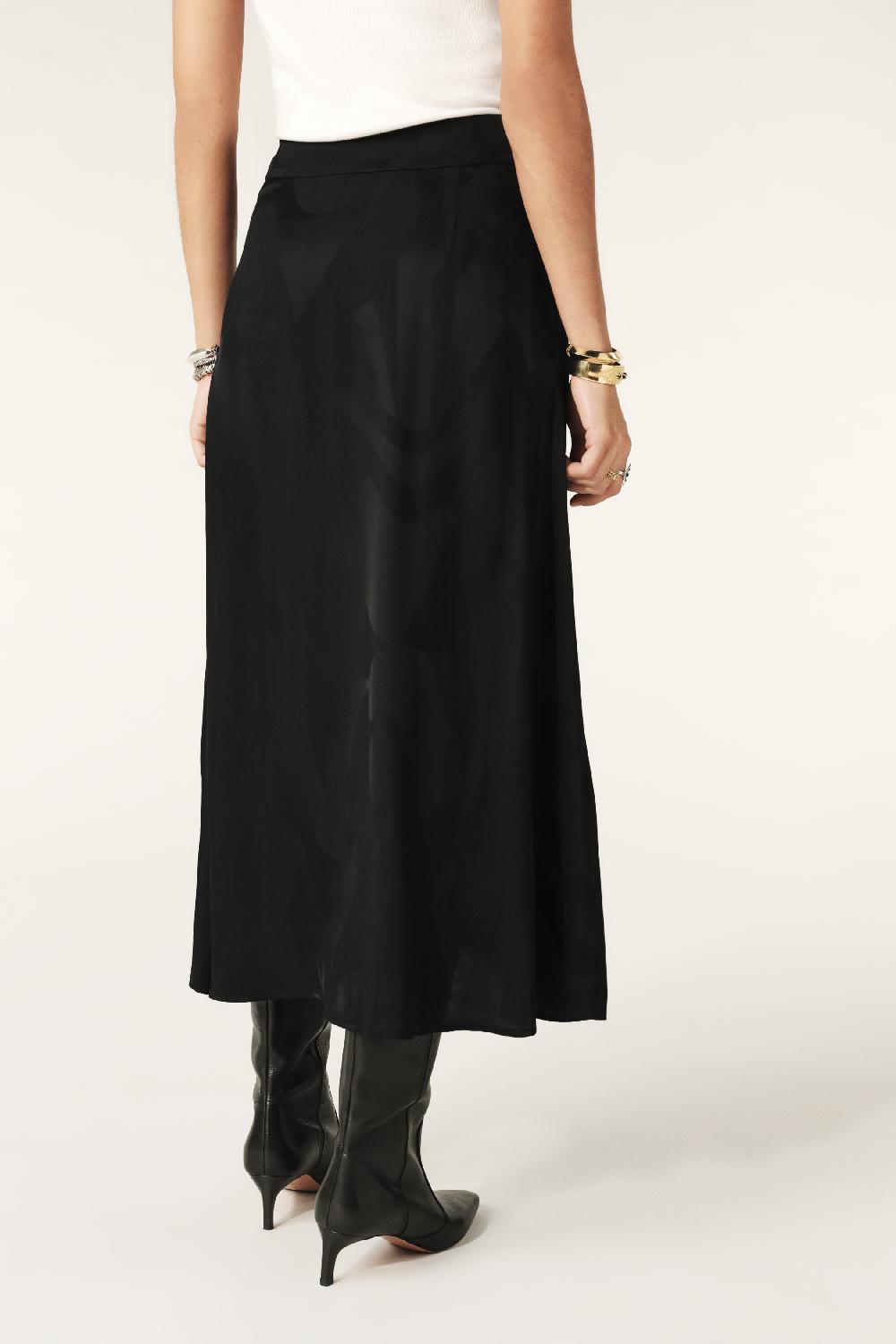 Ba&sh Jupe Midi Fluide Banessa Carbone