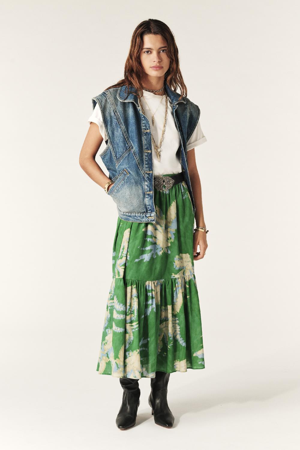 ba&sh Jupe Midi Plarie Vert