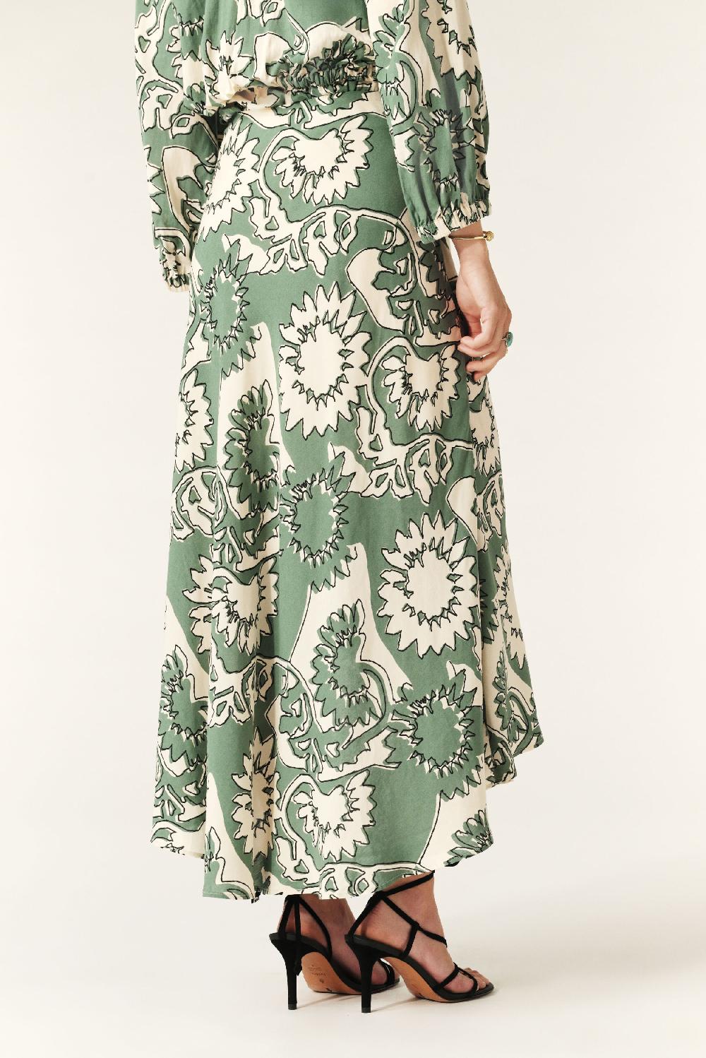 Ba&sh Jupe Midi Portefeuille Fybo Vert