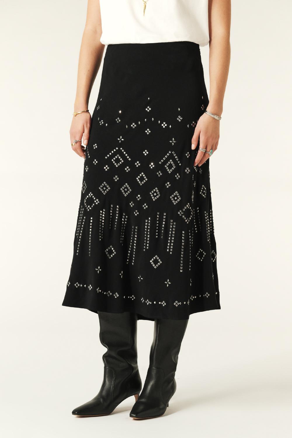 Ba&sh Jupe Midi Suez Noir