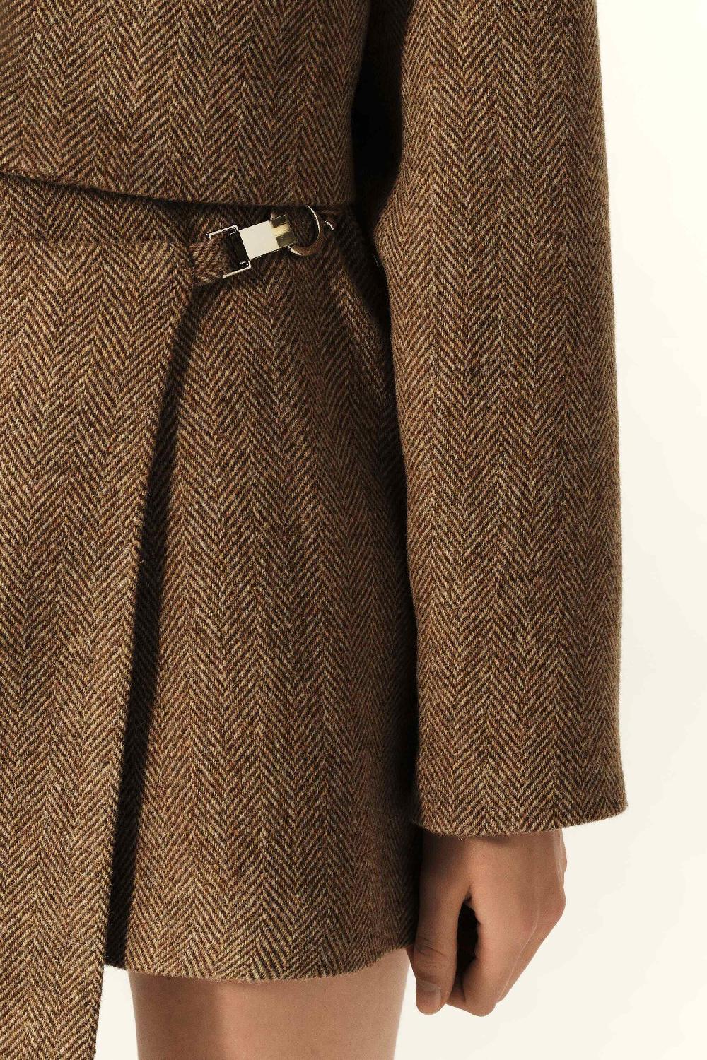 Ba&sh Jupe Mini Portefeuille Cara Marron