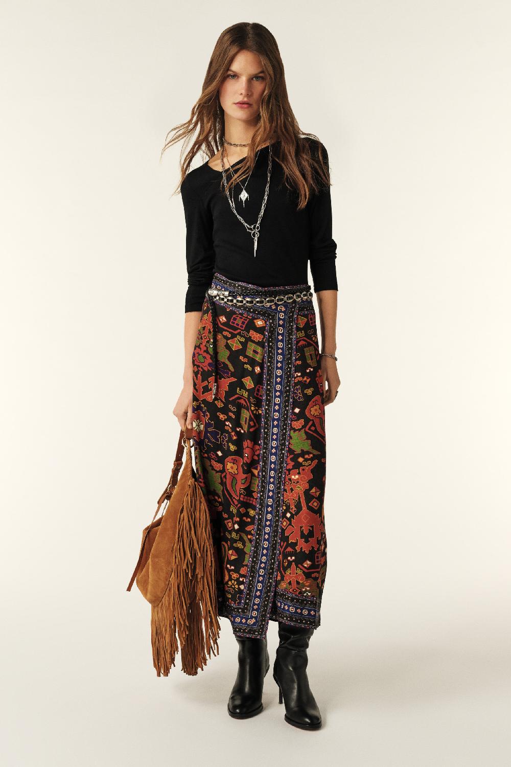 ba&sh Jupe Portefeuille Varper Noir