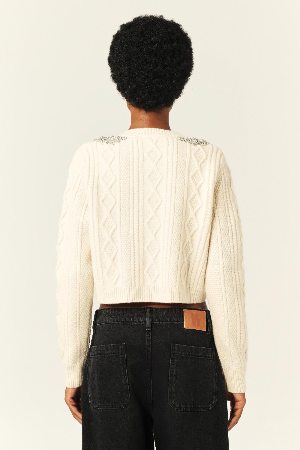 Ba&sh Long-Sleeved Jumper Oillo Blanc Ecru
