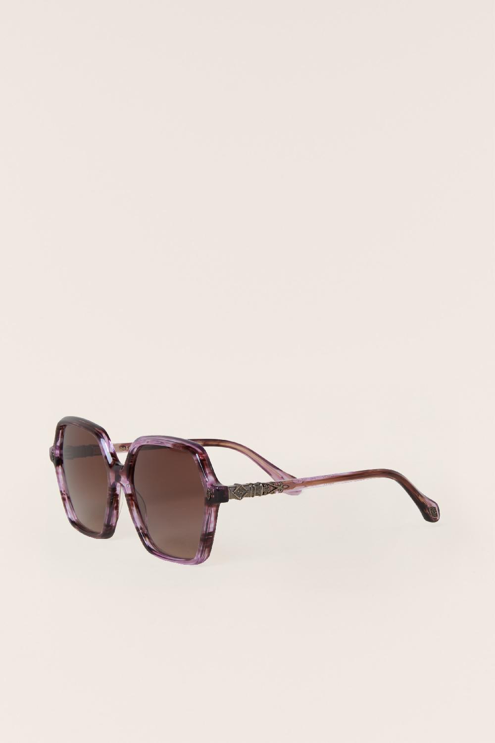Ba&sh Lunettes Soleil Hexagonales Lotty Rose