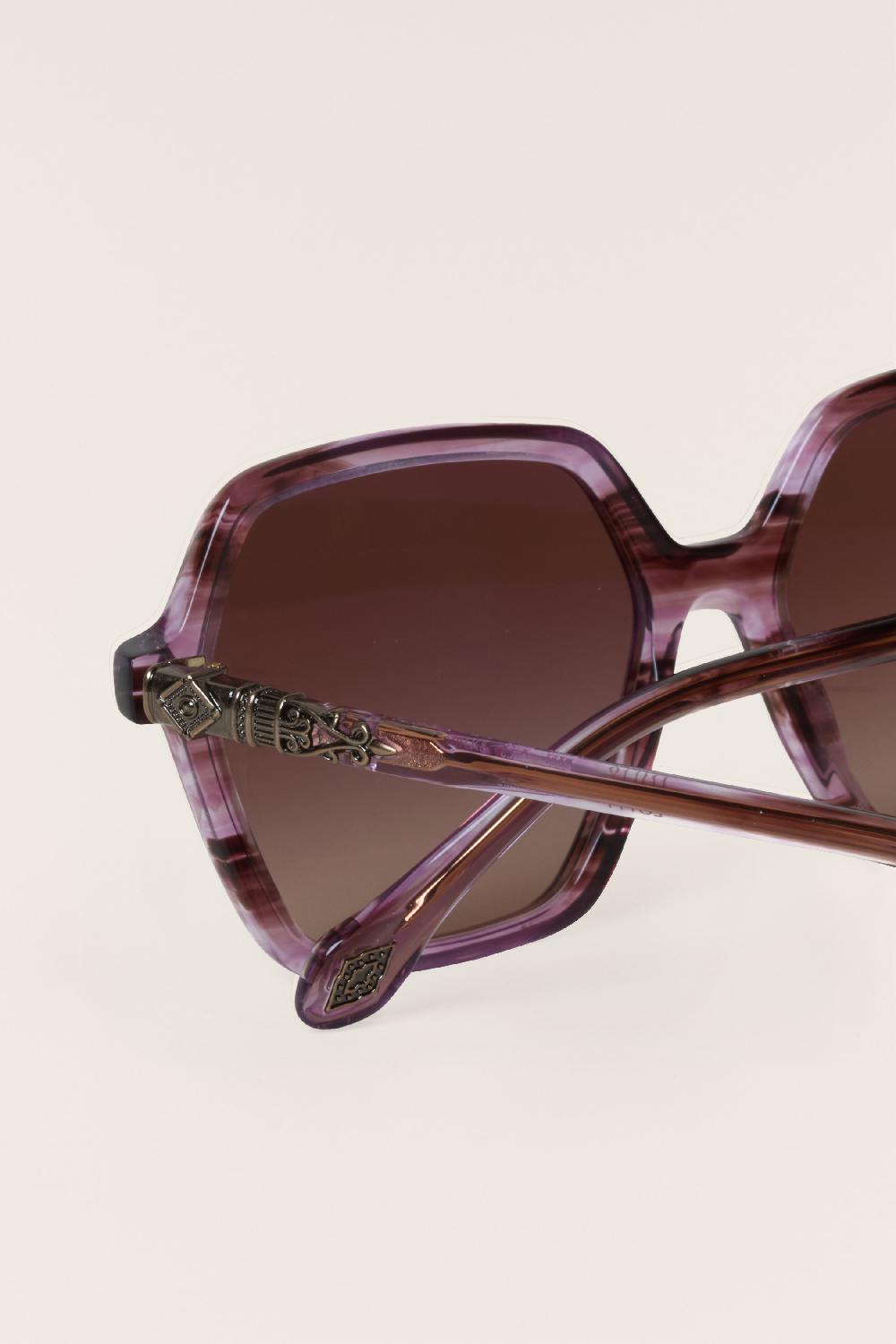Ba&sh Lunettes Soleil Hexagonales Lotty Rose