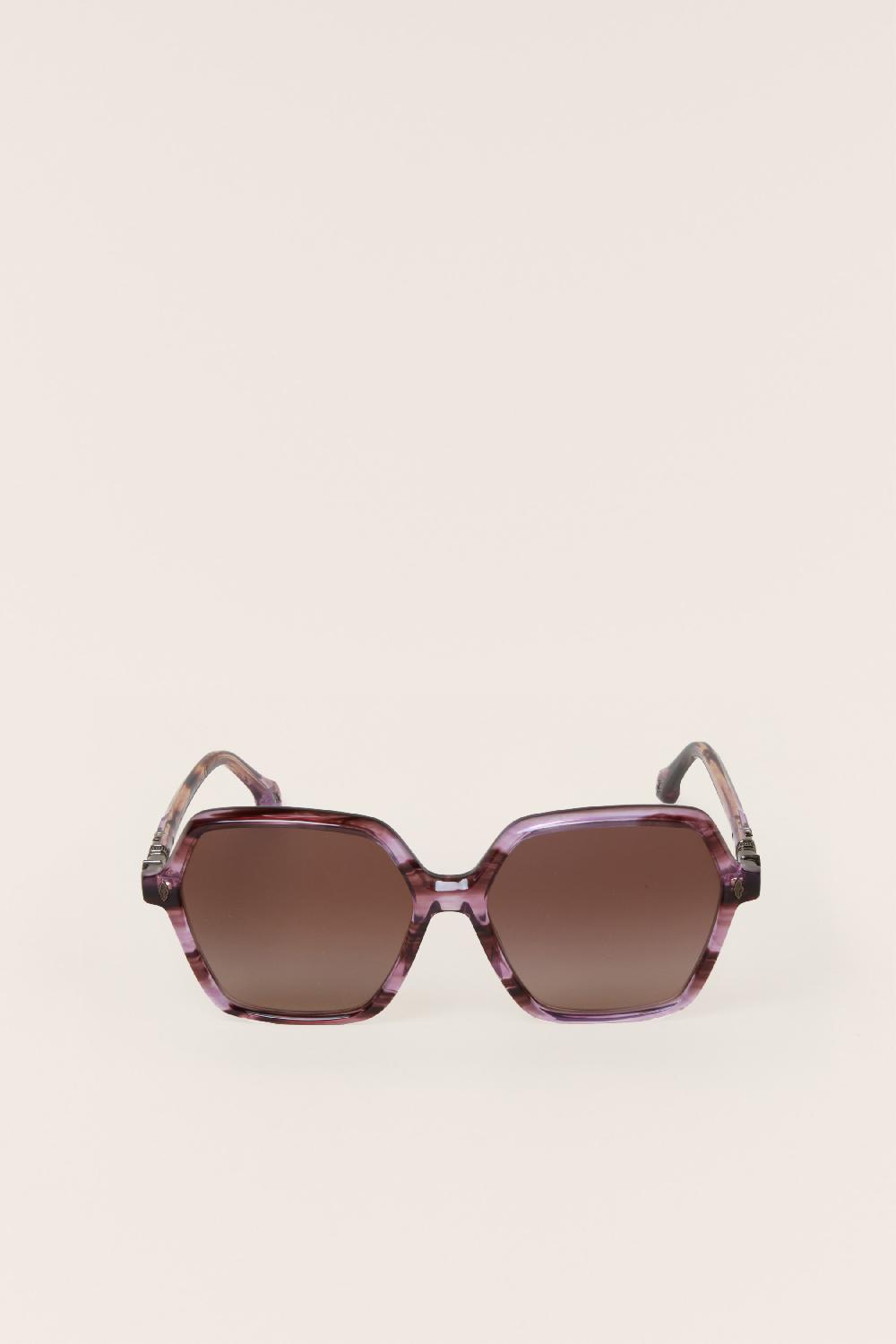 ba&sh Lunettes Soleil Hexagonales Lotty Rose