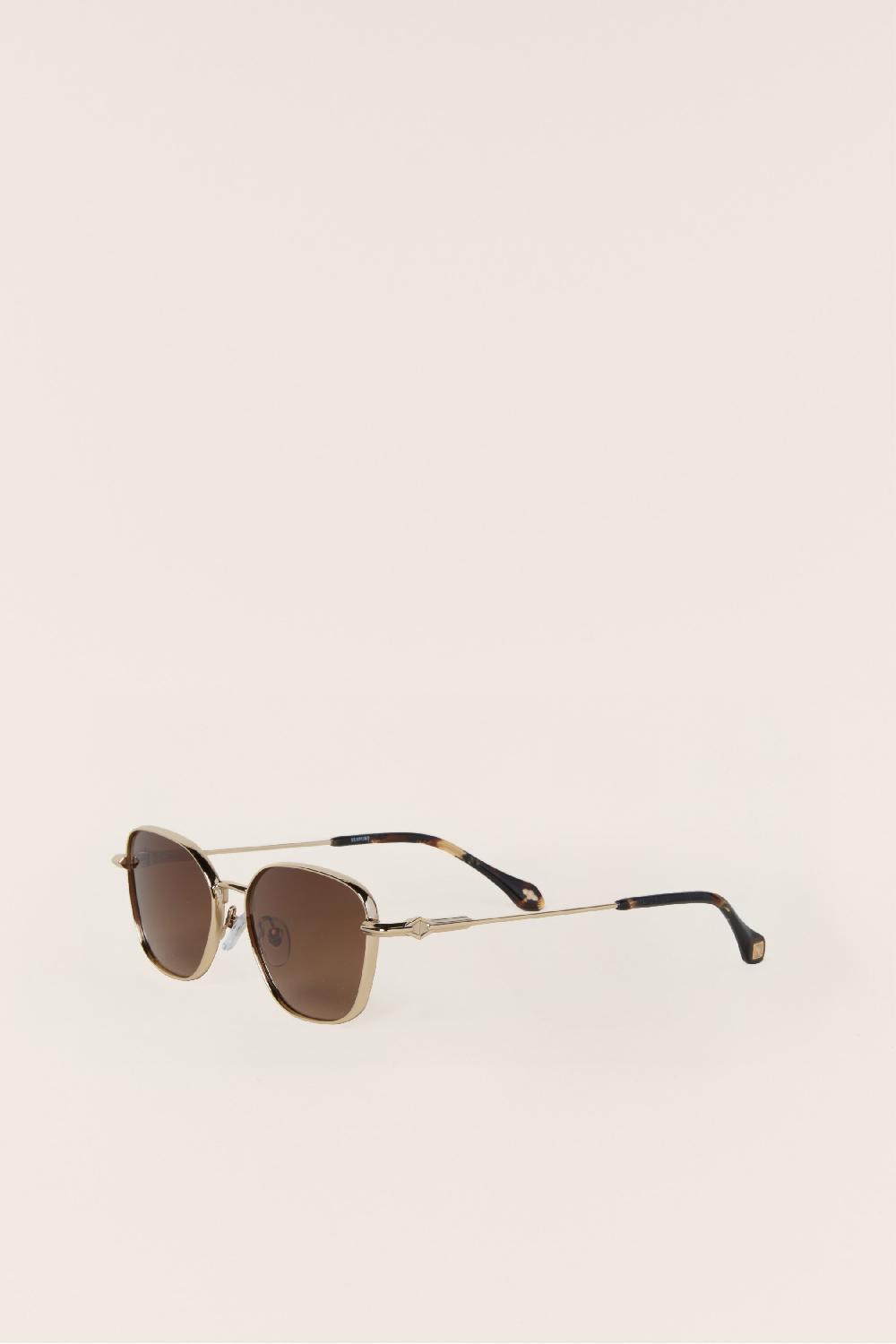 Ba&sh Lunettes Soleil Rectangulaire Lois Marron