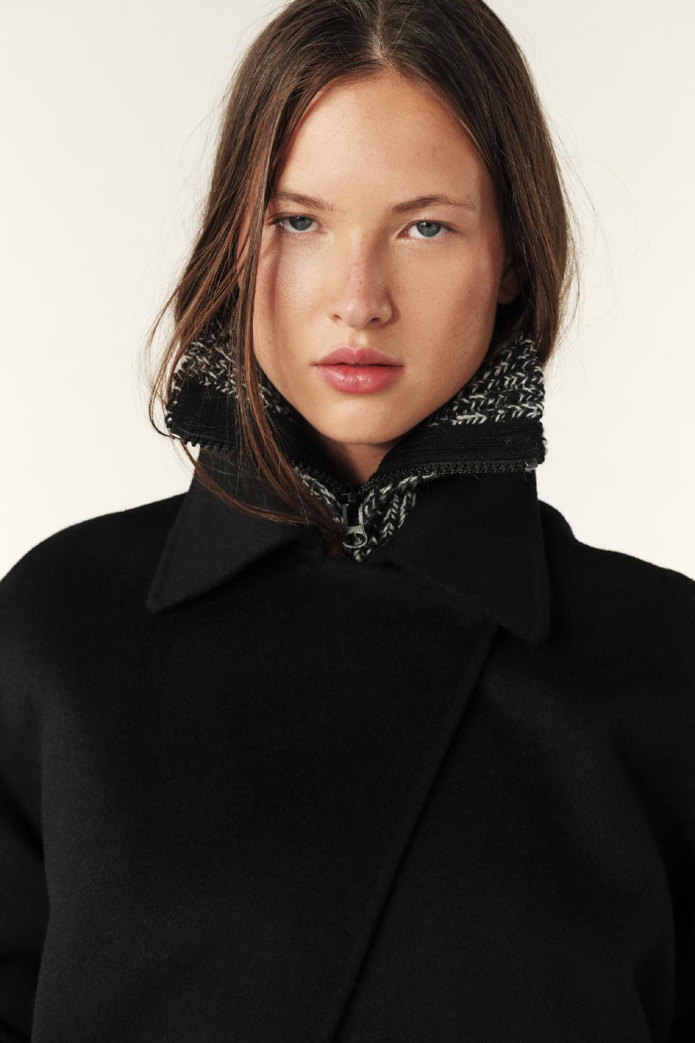 Ba&sh Manteau Ample Kam Noir