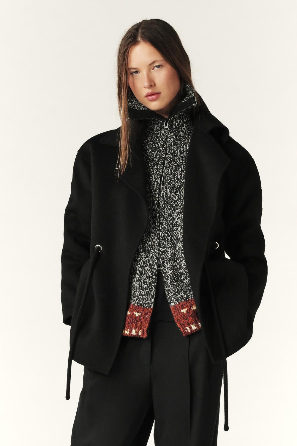 Ba&sh Manteau Ample Kam Noir