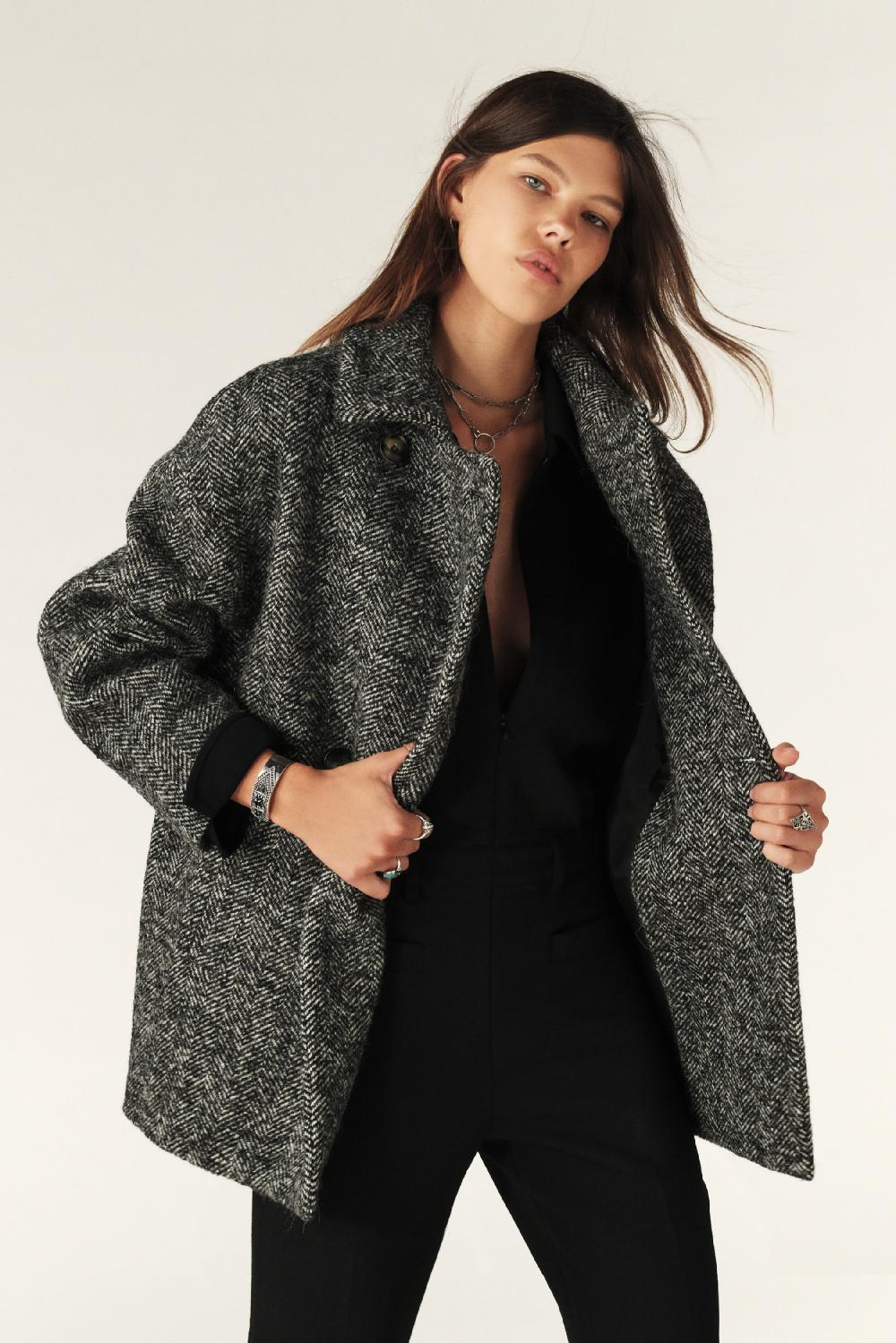 ba&sh Manteau Boule Tolsom Gris