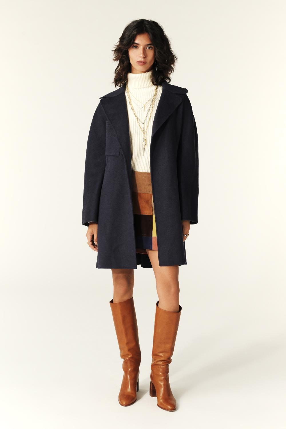 Ba&sh Manteau Court Kara Marine