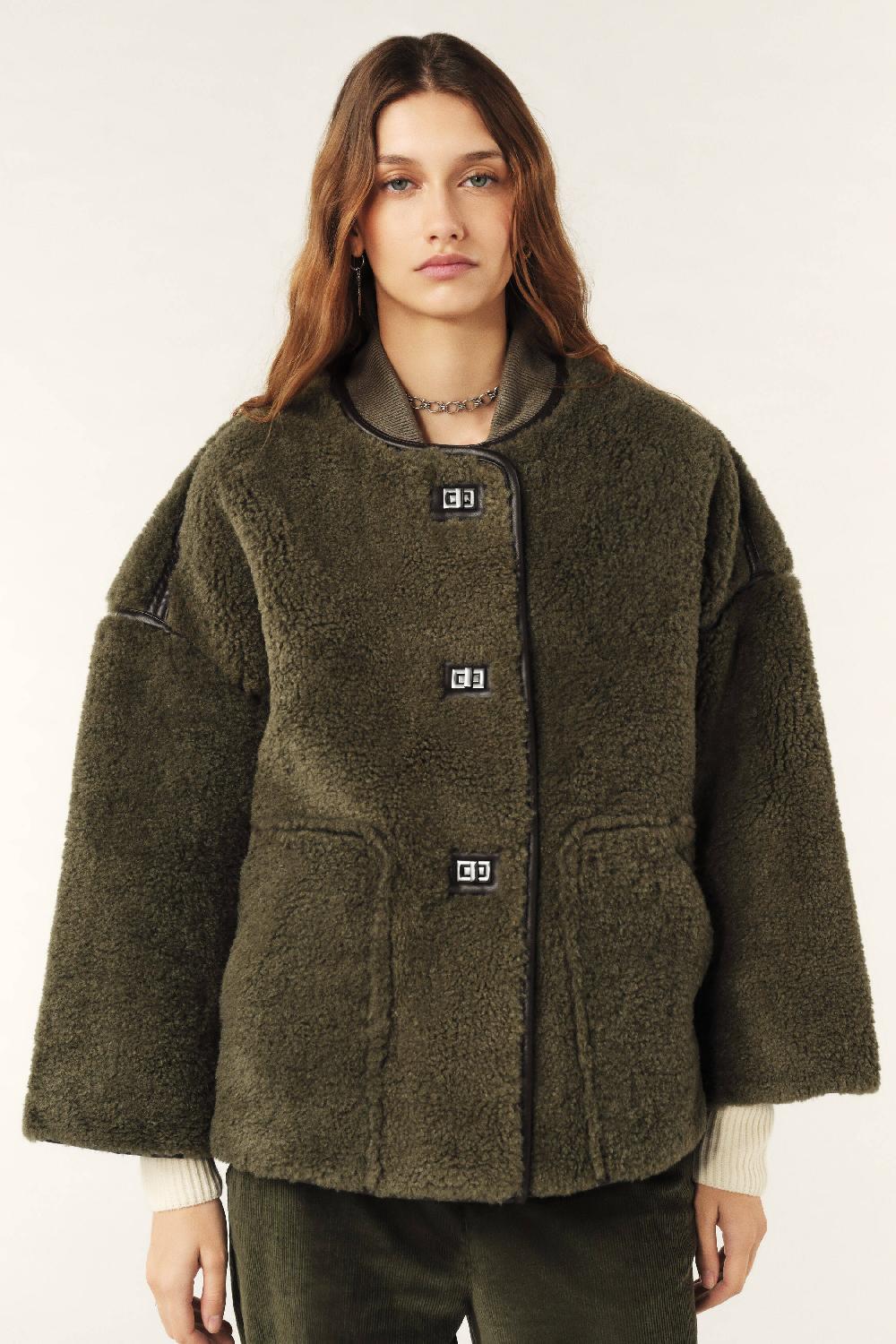 Ba&sh Manteau Court Maury Kaki