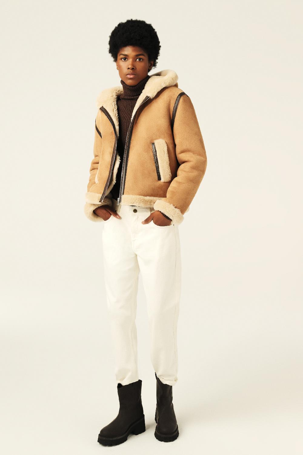 Ba&sh Manteau Court Maxou Marron