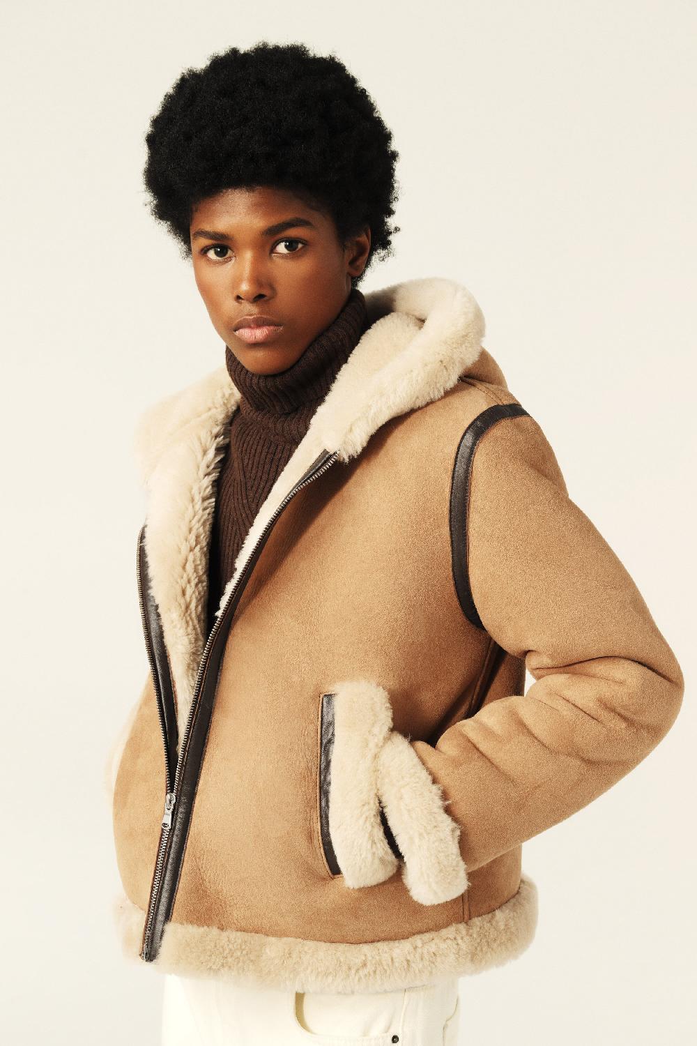 ba&sh Manteau Court Maxou Marron