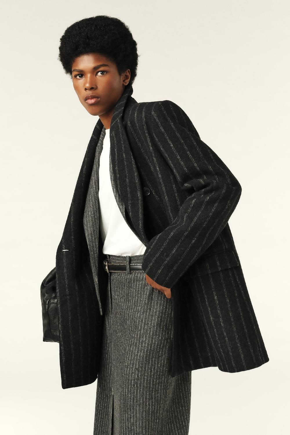 Ba&sh Manteau Court Muse Gris