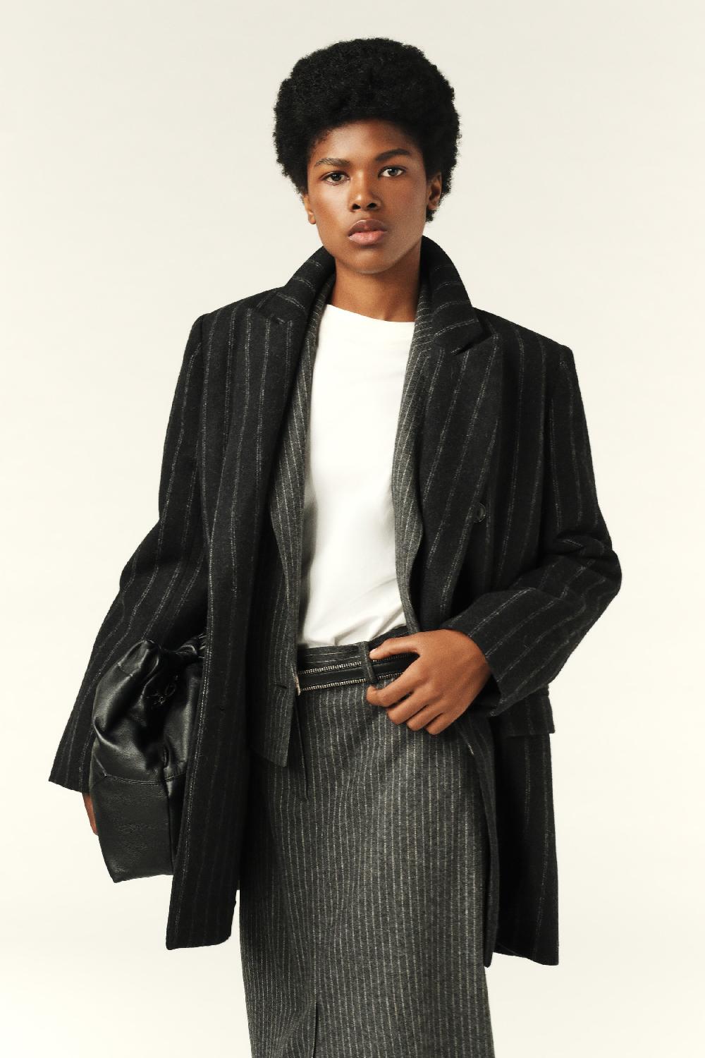 ba&sh Manteau Court Muse Gris