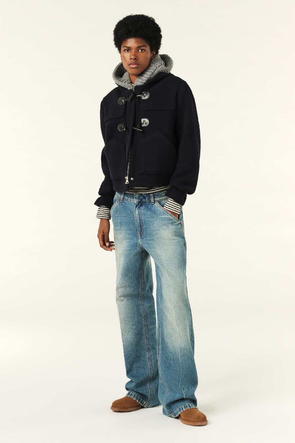 Ba&sh Manteau Court Paimee Marine