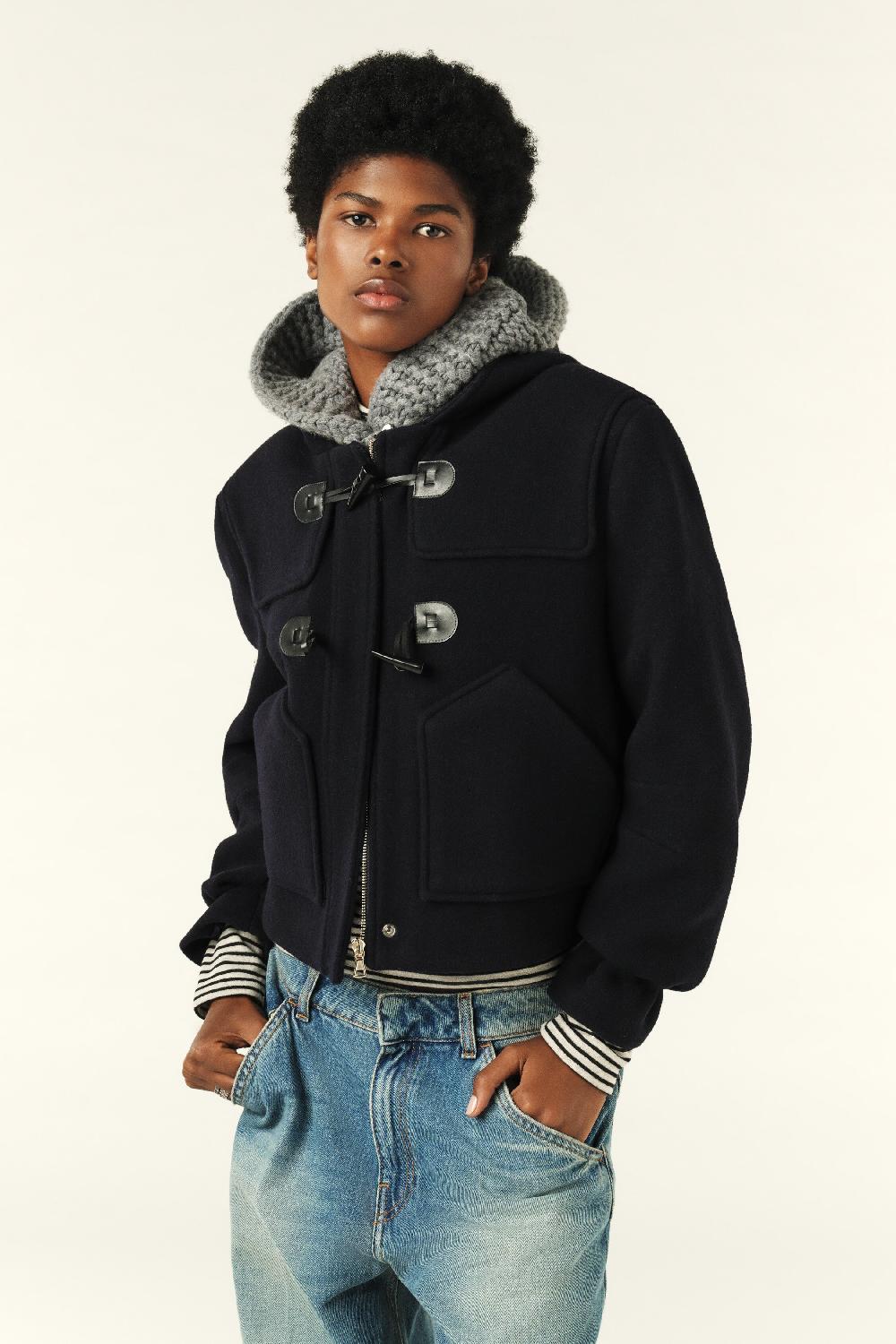 ba&sh Manteau Court Paimee Marine