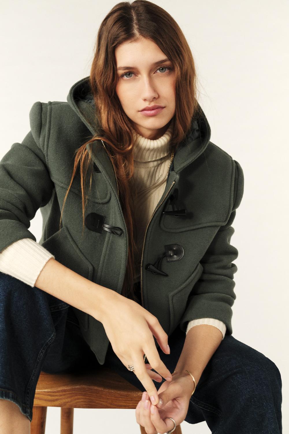 Ba&sh Manteau Court Paimee Vert