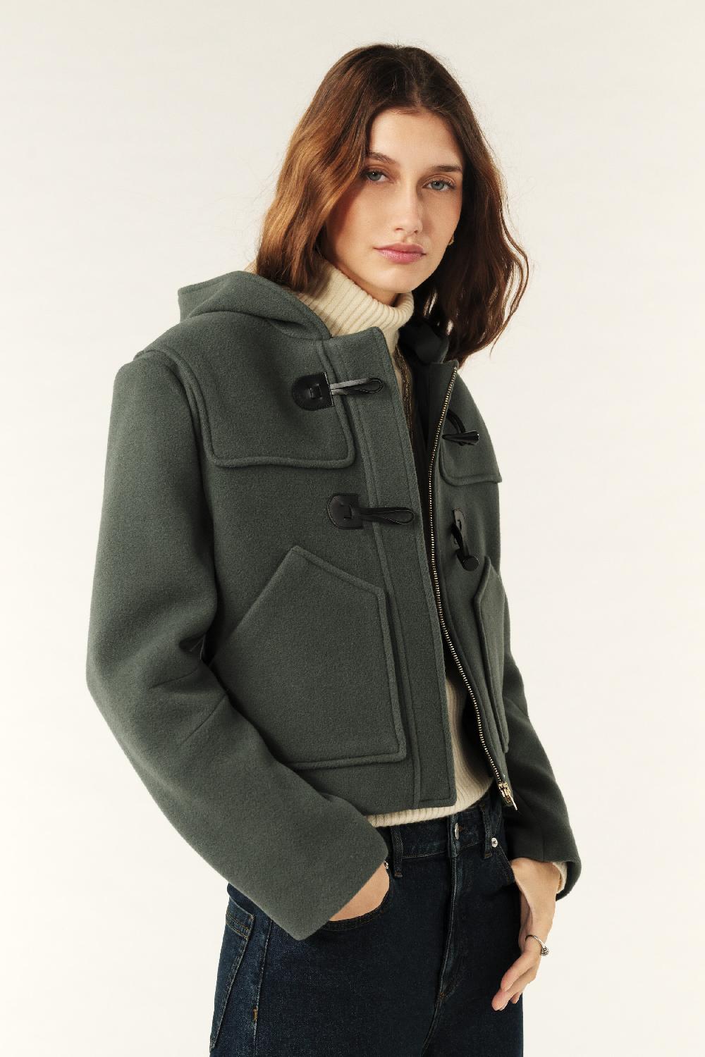 ba&sh Manteau Court Paimee Vert