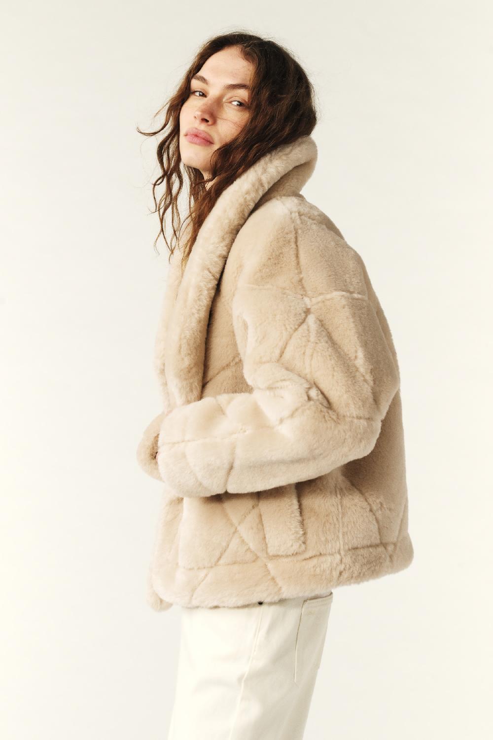 Ba&sh Manteau Court Vinie Marron