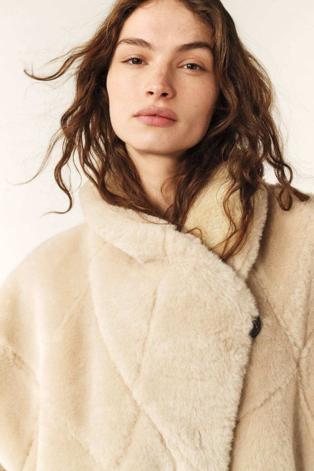 Ba&sh Manteau Court Vinie Marron