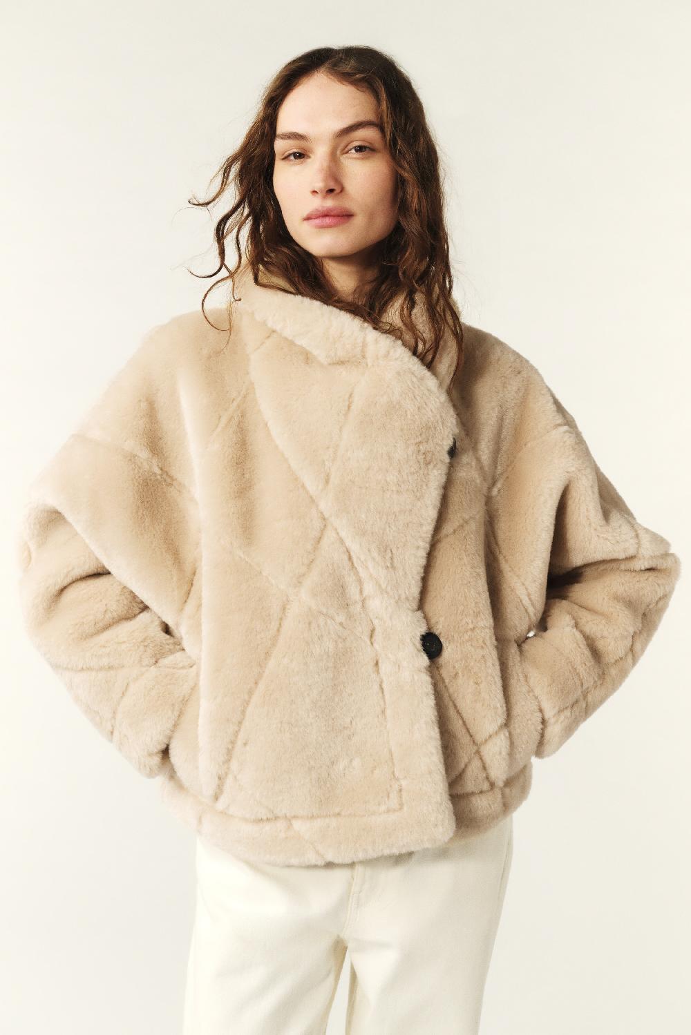 ba&sh Manteau Court Vinie Marron