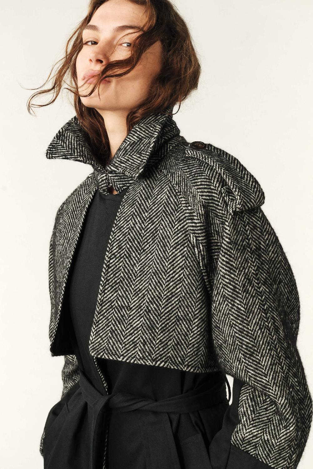 Ba&sh Manteau Long Dinara Noir