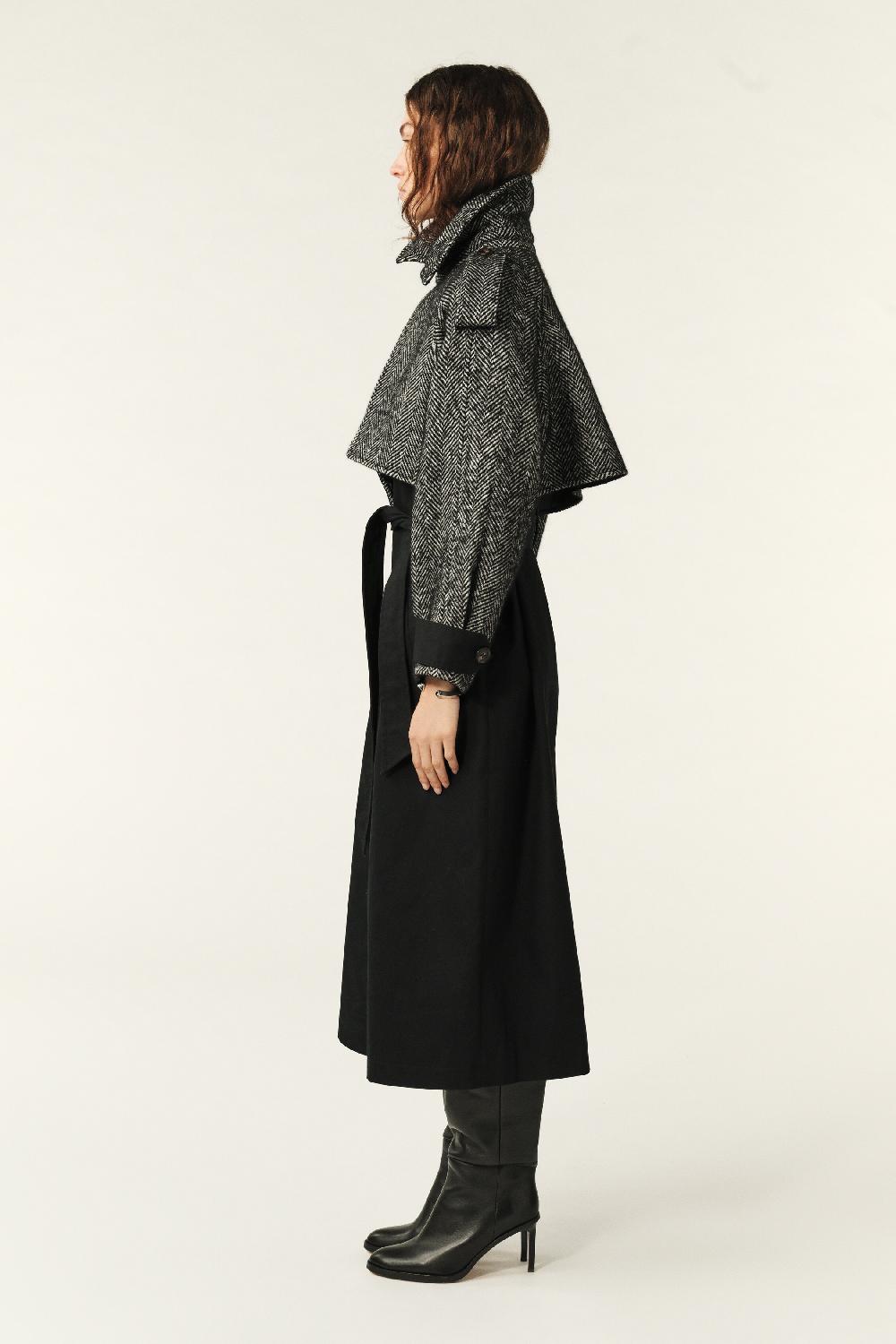 Ba&sh Manteau Long Dinara Noir