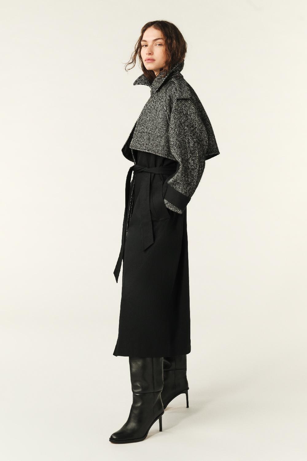Ba&sh Manteau Long Dinara Noir