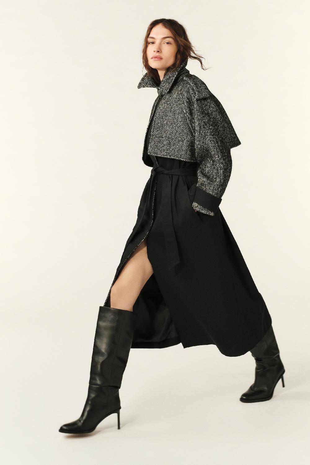 Ba&sh Manteau Long Dinara Noir