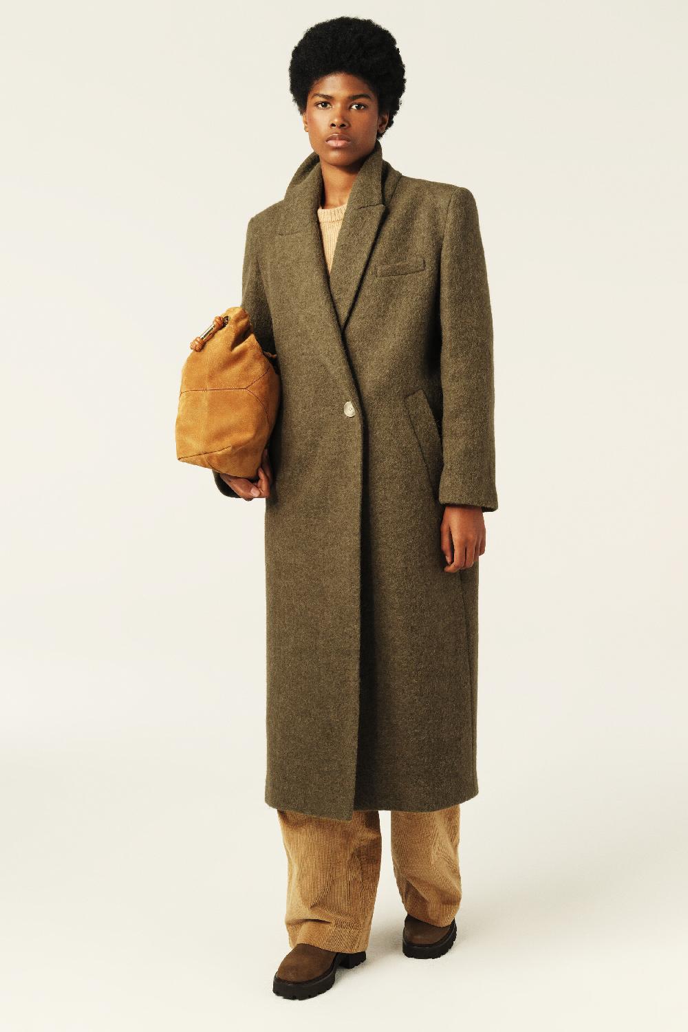 Ba&sh Manteau Long Koala Kaki