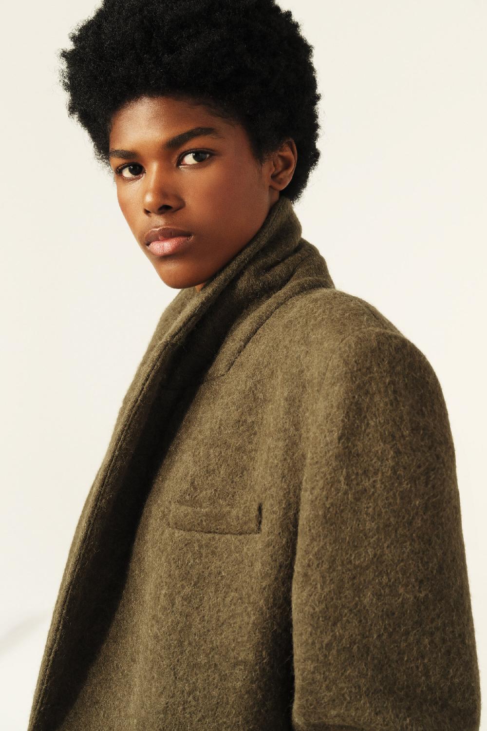 Ba&sh Manteau Long Koala Kaki