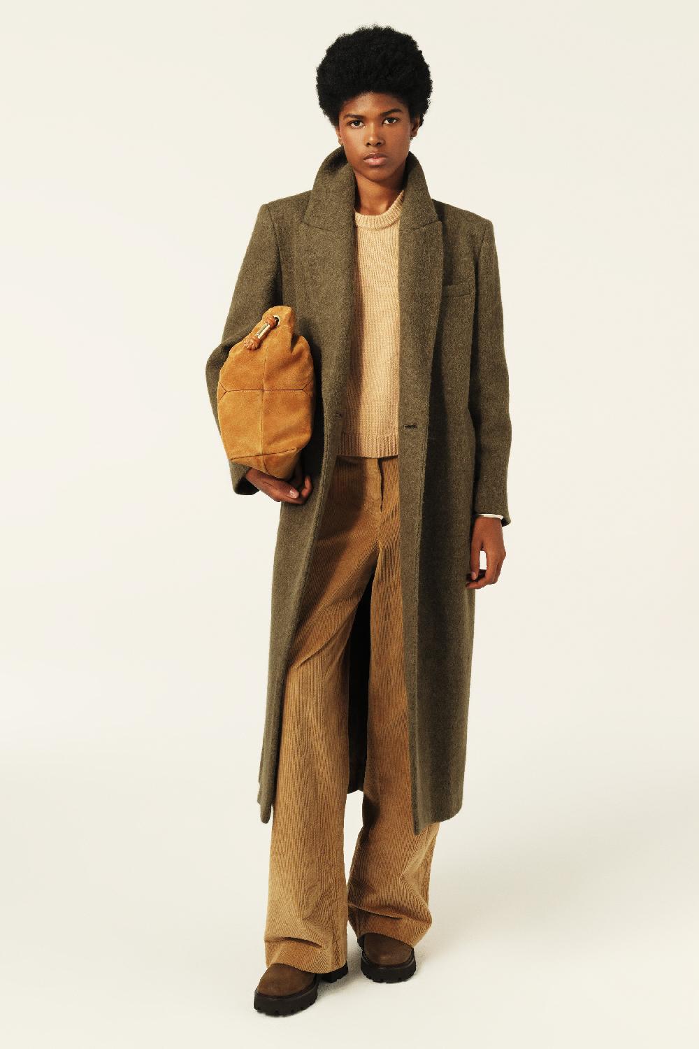 ba&sh Manteau Long Koala Kaki