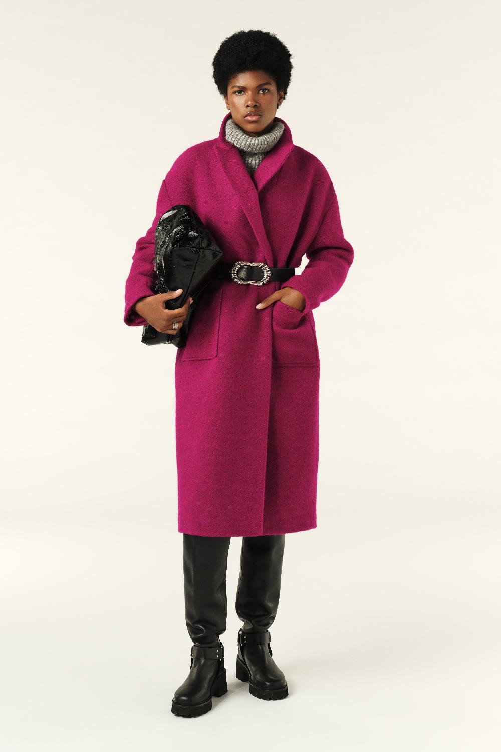 ba&sh Manteau Oversize Tao Fuchsia