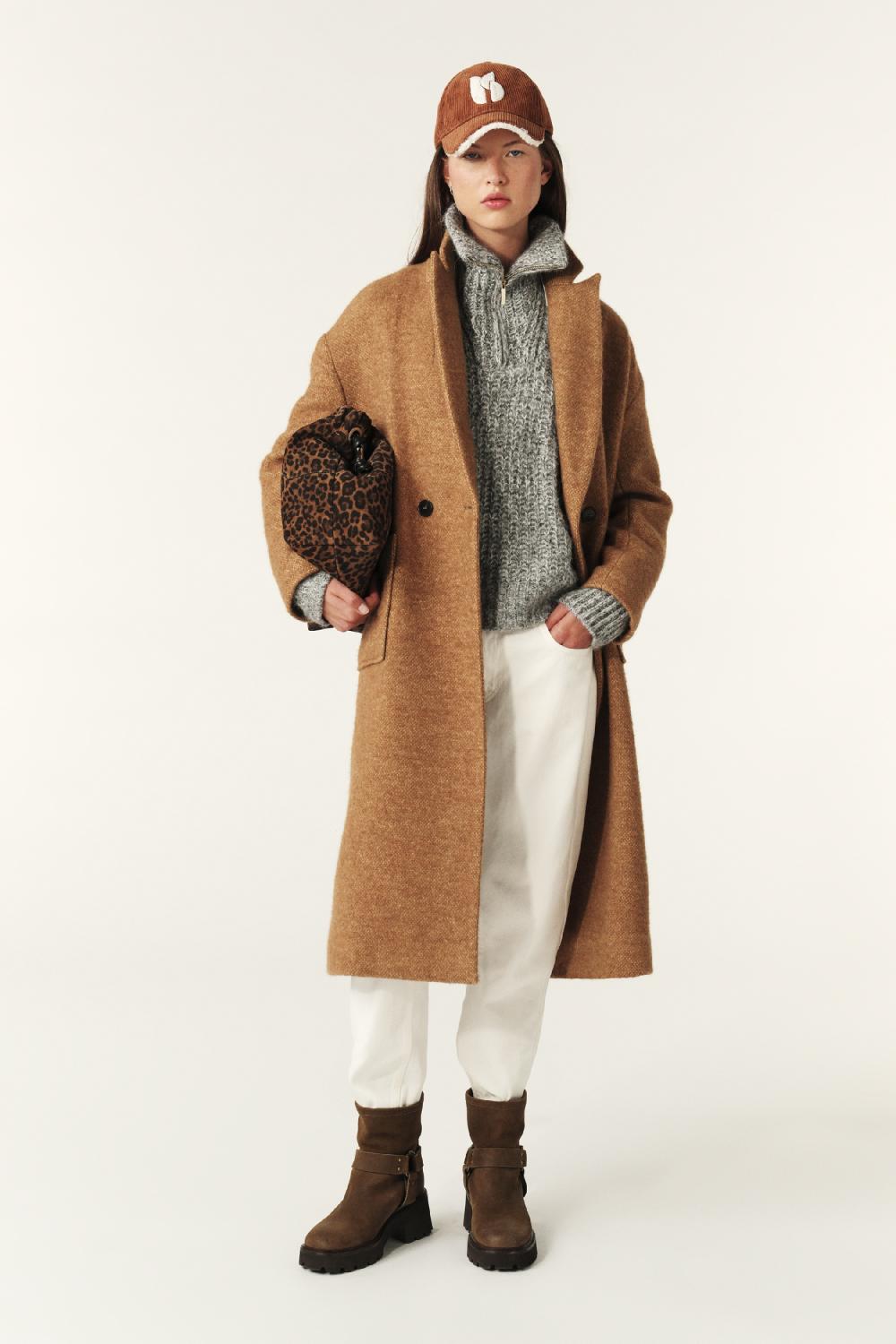 Ba&sh Manteau Oversize Tao Marron
