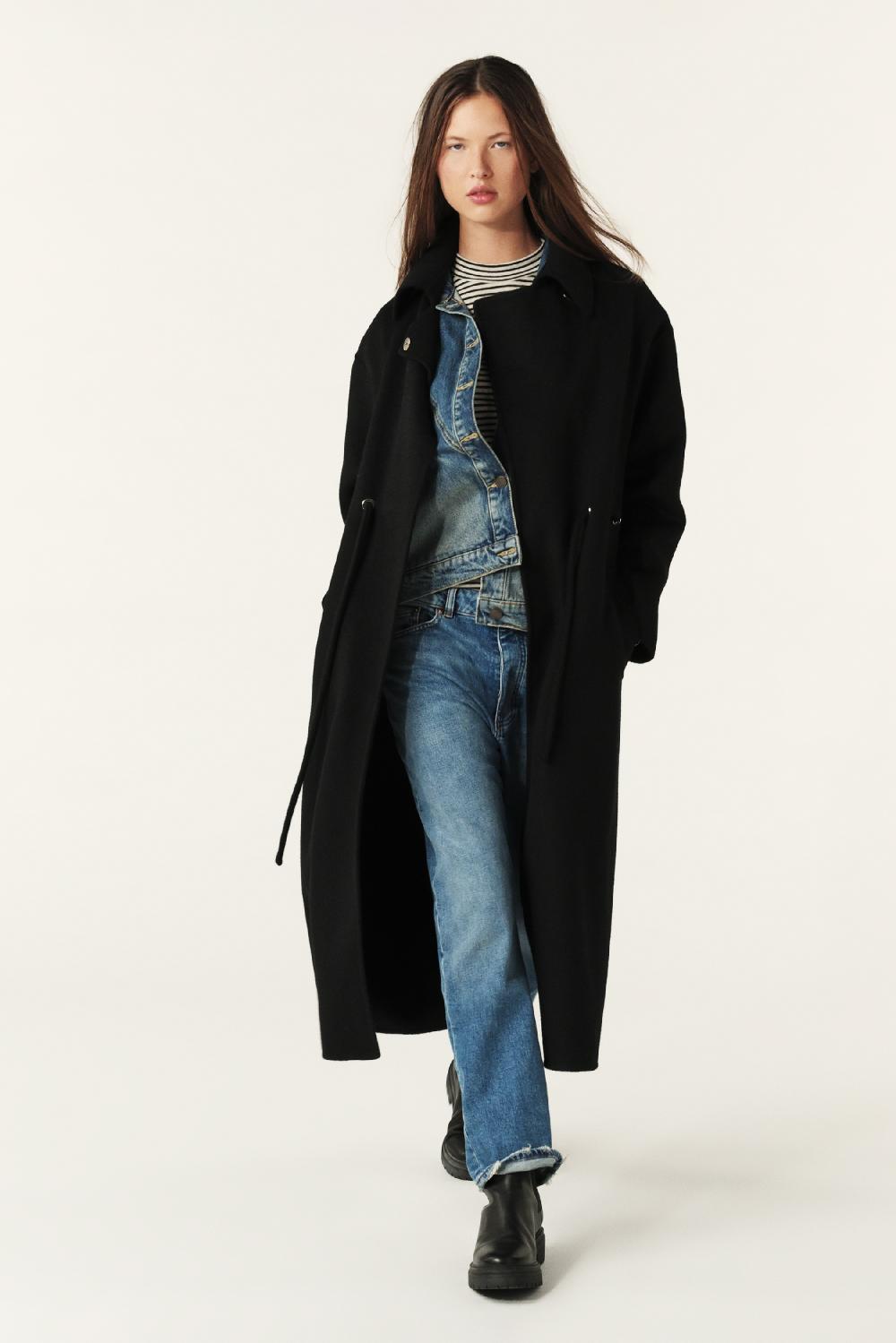 Ba&sh Manteau Trench Kate Noir