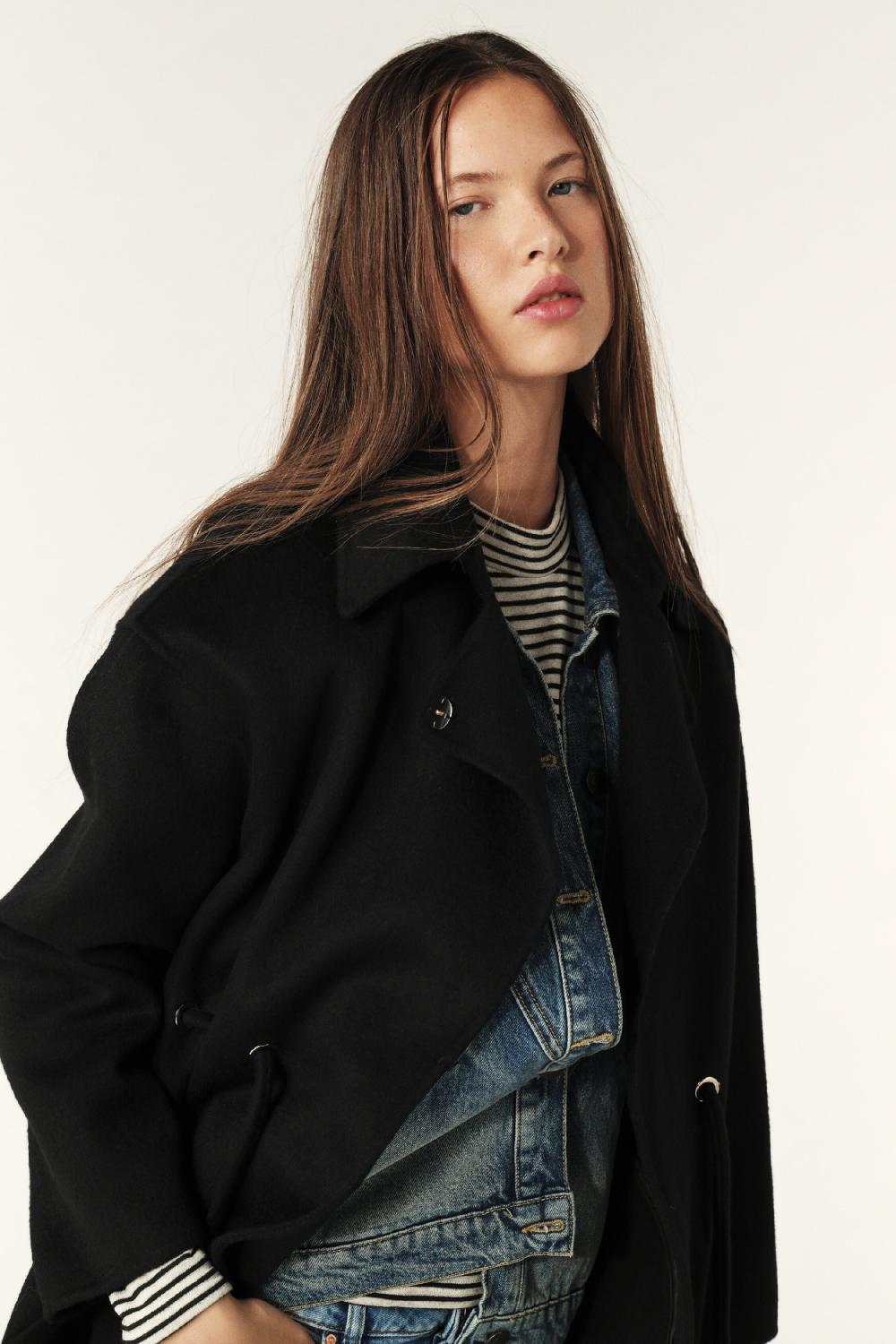 ba&sh Manteau Trench Kate Noir