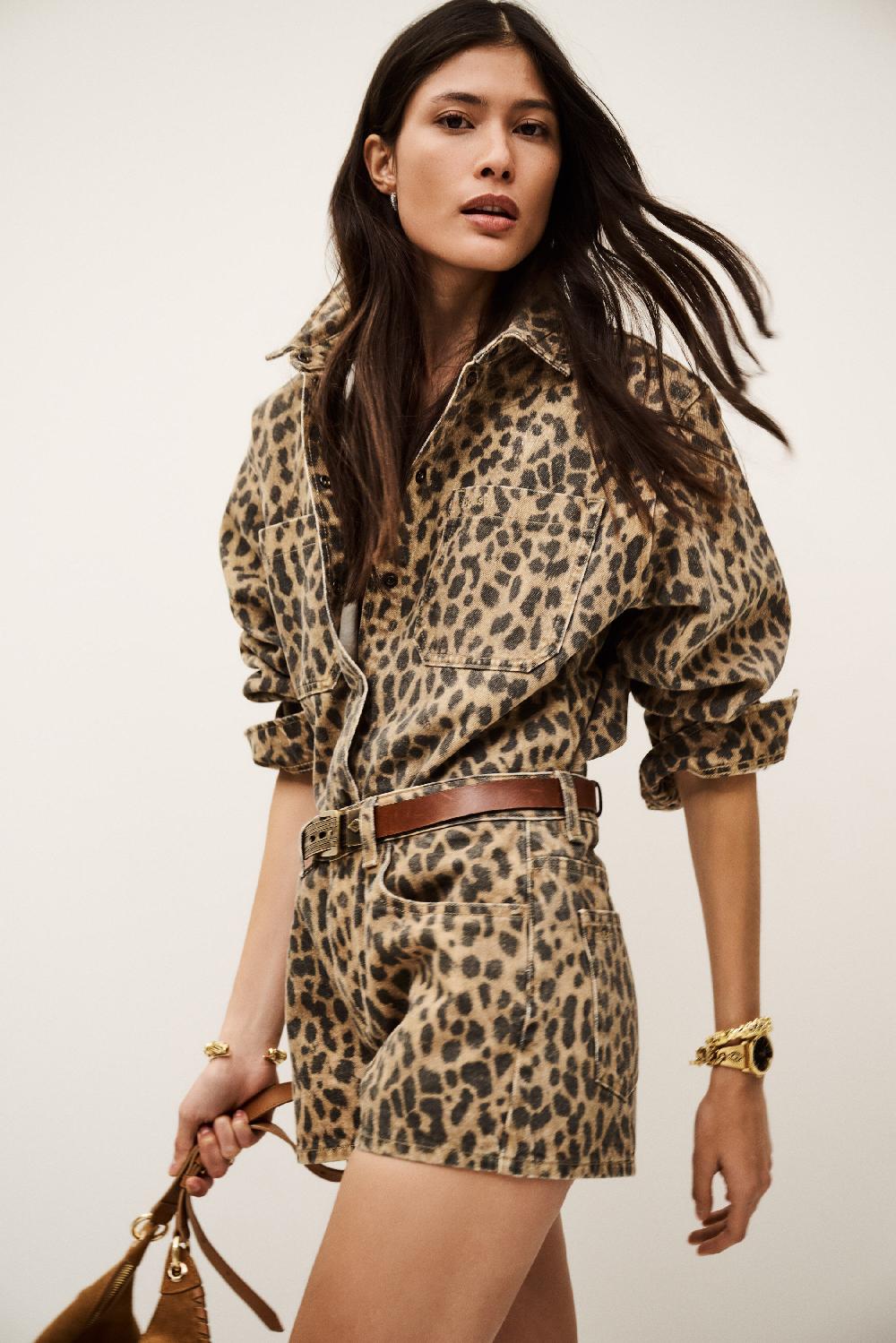 ba&sh Mini Short Imprimé Tosie Beige