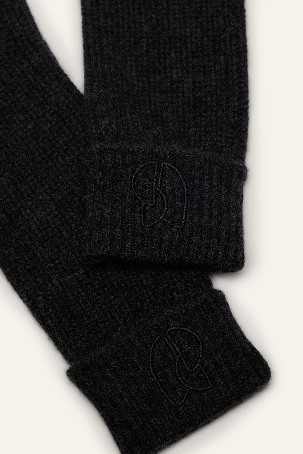 Ba&sh Mitaines Maille Fine Coon Gris