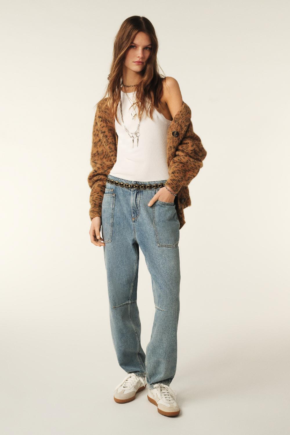 Ba&sh Pantalon Ample Avalon Bleu