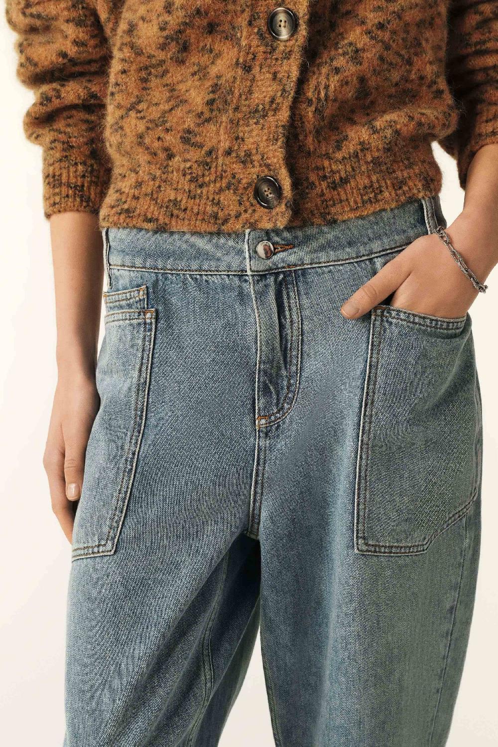 Ba&sh Pantalon Ample Avalon Bleu