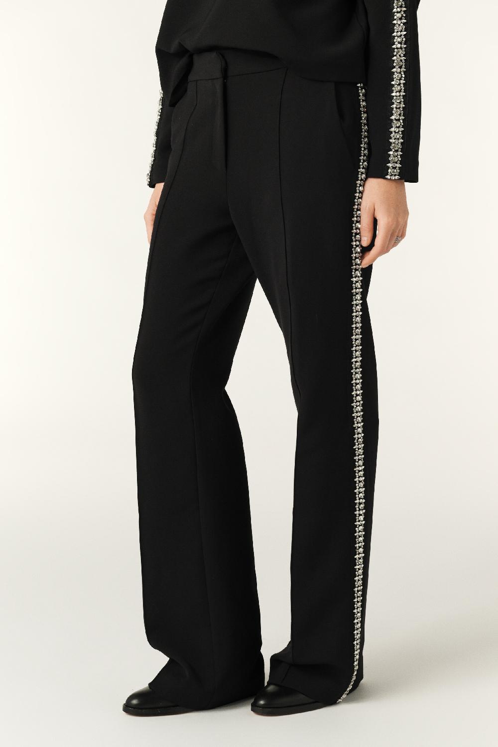Ba&sh Pantalon Bande Strass Saul Noir