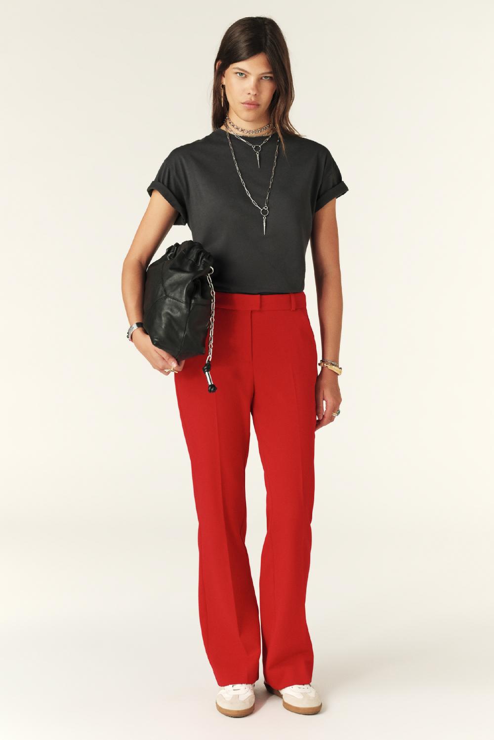 ba&sh Pantalon Bootcut Caly Rouge